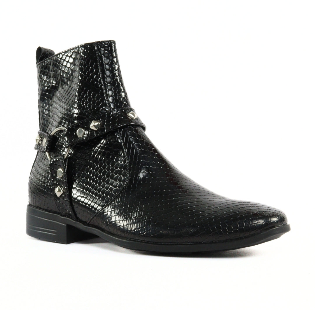 BOTIN HEAVY NEGRO LAGARTO CHAROL