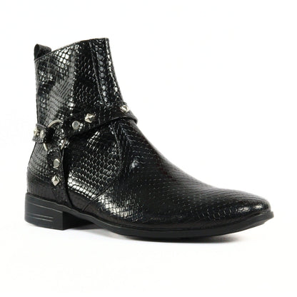 BOTIN HEAVY NEGRO LAGARTO CHAROL