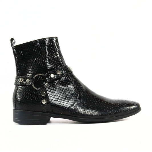 BOTIN HEAVY NEGRO LAGARTO CHAROL