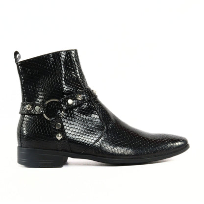 BOTIN HEAVY NEGRO LAGARTO CHAROL